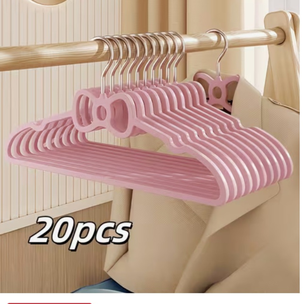 20PCS Felt Infants Nursery Closet Hangers, Toddler, Coat Hangers Clothes Pink